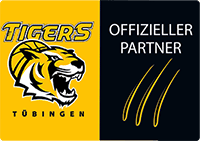 Offizieller Partner Tigers Tuebingen in schwarz und gelb